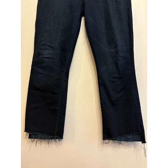 Mother Insider Crop Step Fray Jeans Night Tripper Wash Size 33 - Picture 4 of 9
